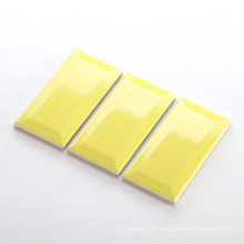 Bathroom Fashion Design Bright Lemon Yellow Color Bevelling Subway Tile